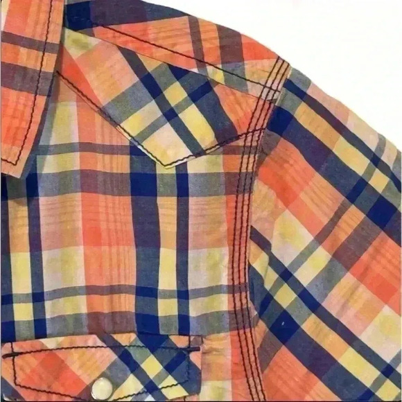Red Camel Boys Plaid Short Sleeve Button-Up Shirt Size Large Multicolor - Picture 2 of 7